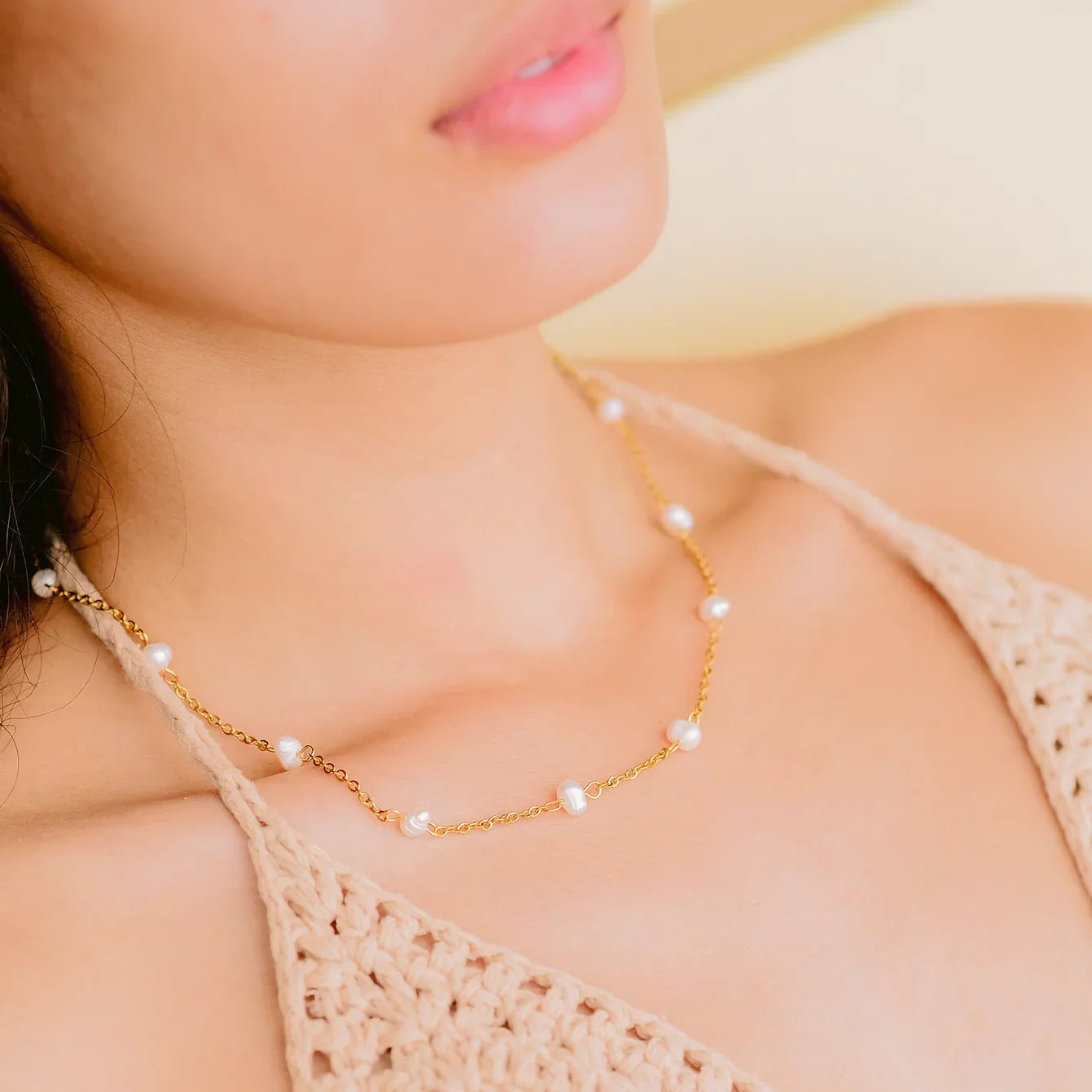 [Gaonasi]Nora Gold Pearl Necklace