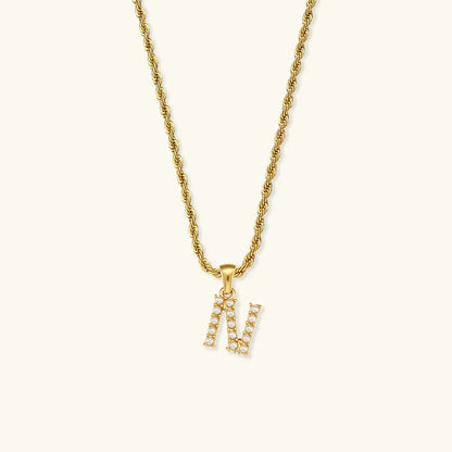 [Gaonasi]Elodie Initial Letter Pearl Necklace