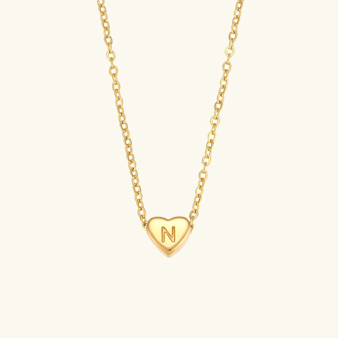 [Gaonasi]Heart Initial Gold Necklace