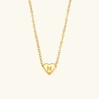 [Gaonasi]Heart Initial Gold Necklace