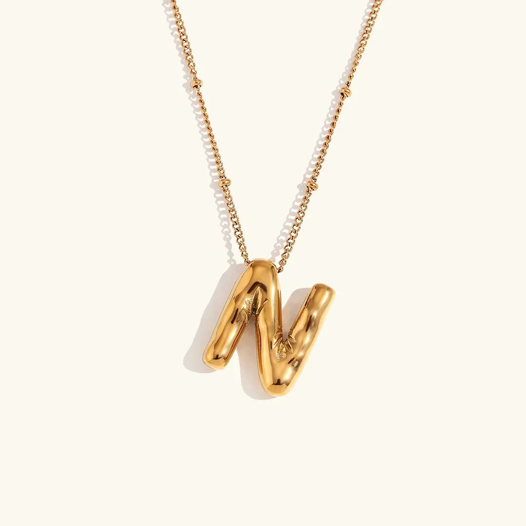 [Gaonasi]Balloon Gold Initial Necklace