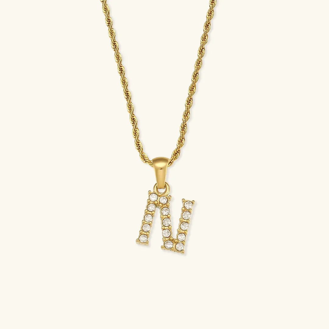 [Gaonasi]Maeve Letter Initial Diamond Necklace