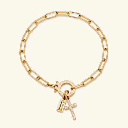 [Gaonasi]Annabella Birthstone Cross Bracelet