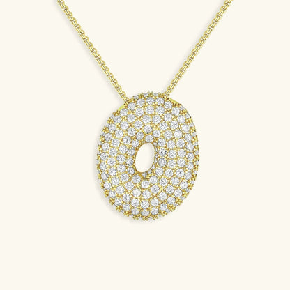 [Gaonasi]Bubble Initial Diamond Necklace
