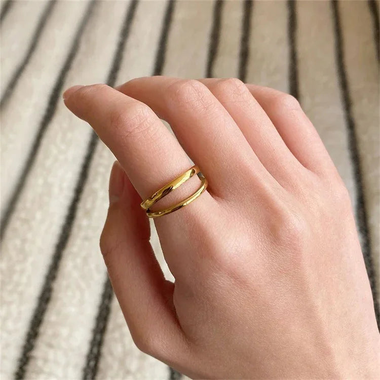 [Gaonasi]Olivia Layered Gold Ring