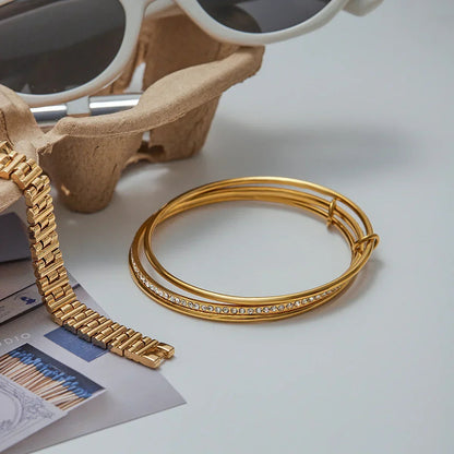 [Gaonasi]Quinley Stacked Diamond Bracelet
