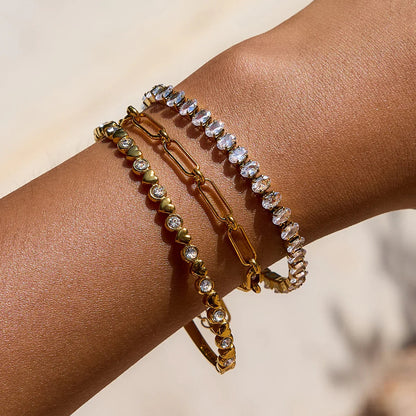 [Gaonasi]Avaria Oval Cut Tennis Bracelet