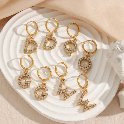 [Gaonasi]Wilhemina Initial Letter Earrings