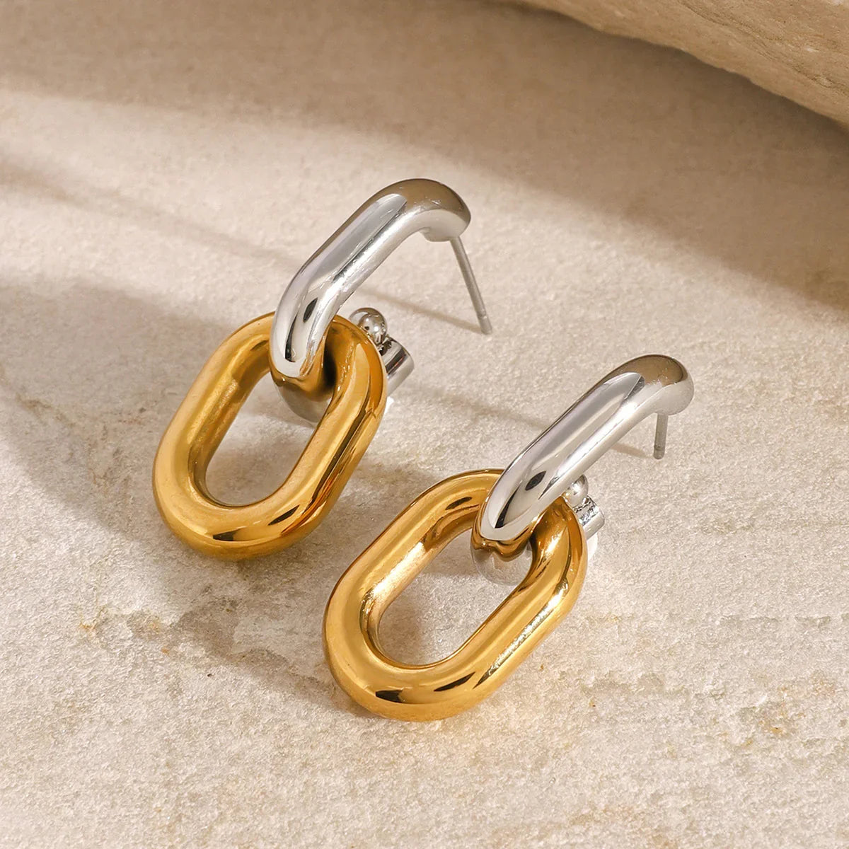 [Gaonasi]Taylor Two Tone Double Hoops