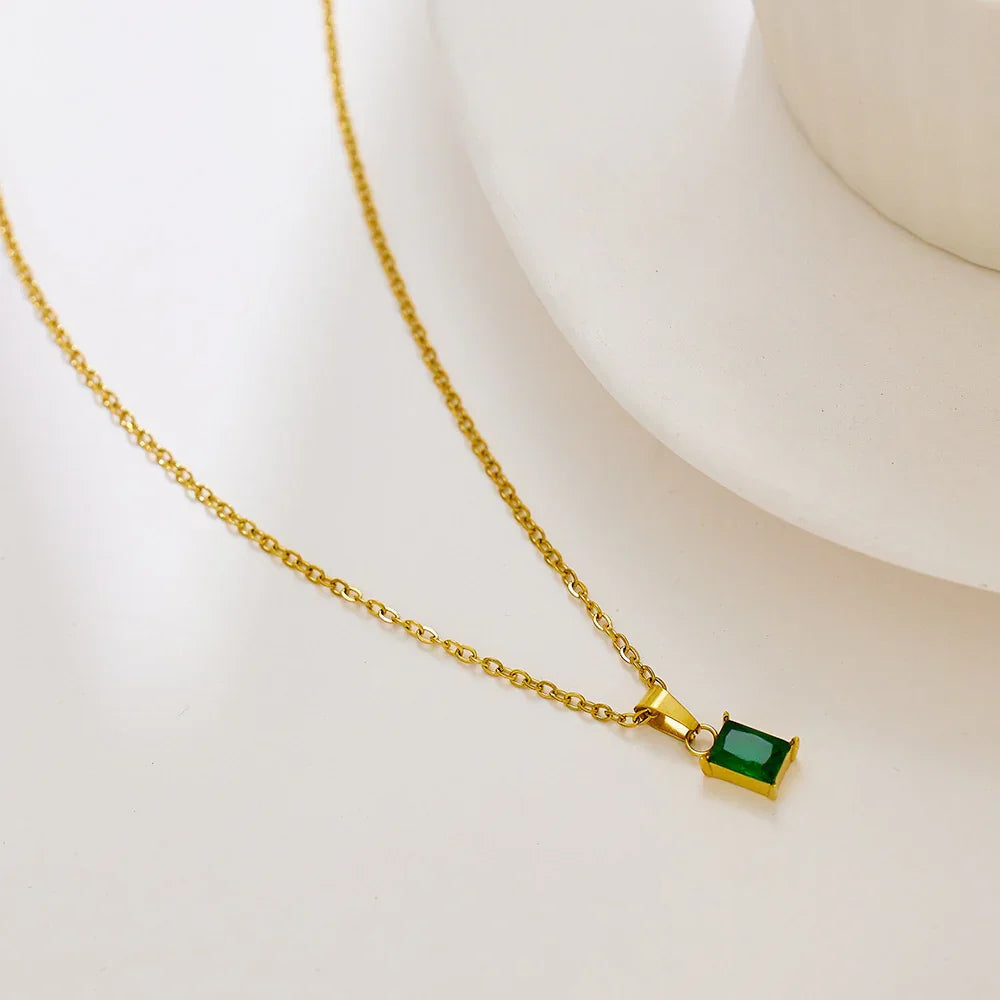[Gaonasi]Emi Green Necklace