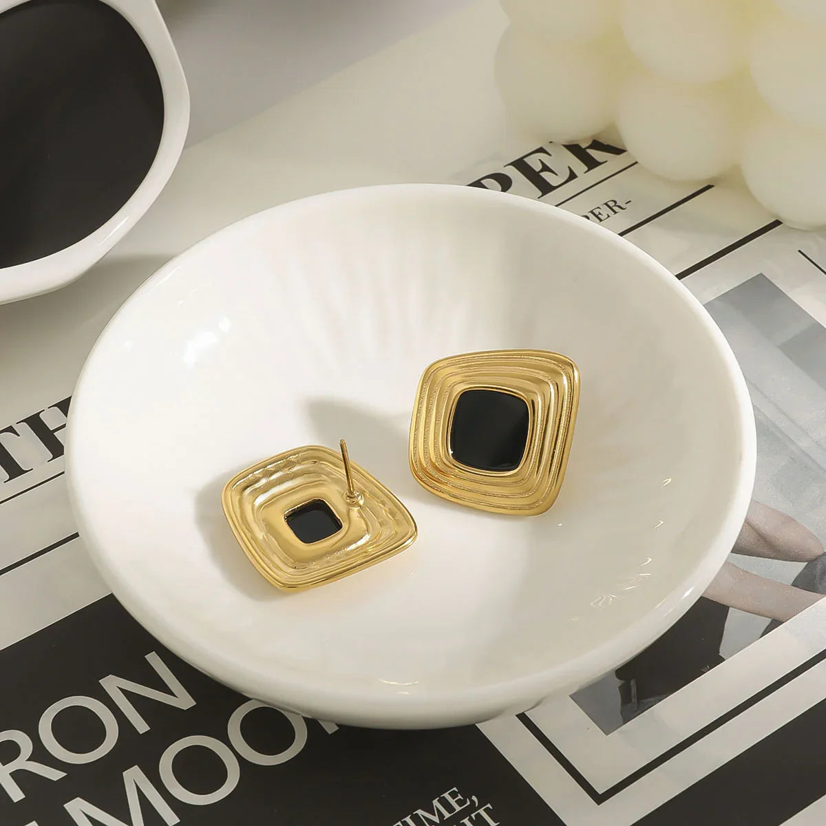 [Gaonasi]Sylvie Geometric Gold Earrings