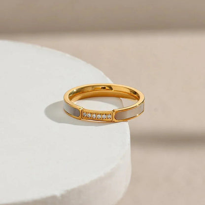 [Gaonasi]Gabrielle Diamond Simulant Gold Ring