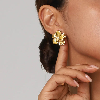[Gaonasi]Ainsley Floral Gold Earrings