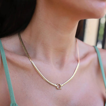 [Gaonasi]Gardenia Gold Herringbone Pendant