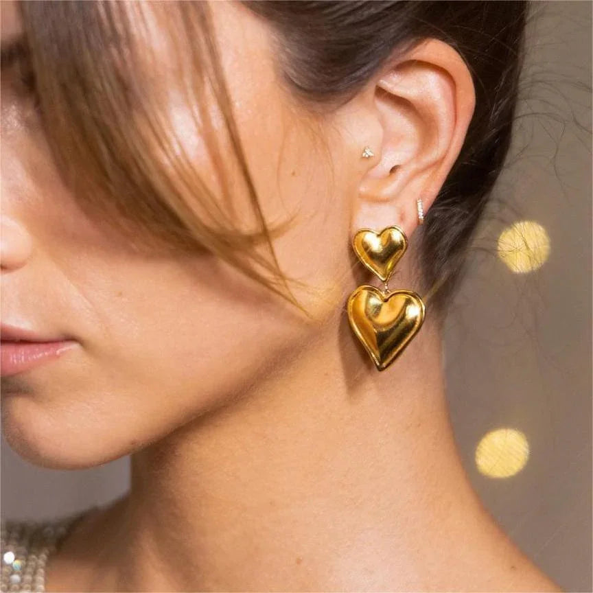 [Gaonasi]Zofia Gold Heart Earrings