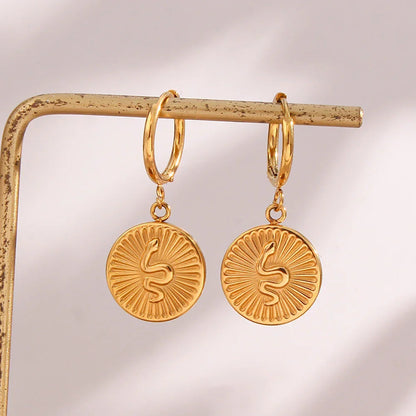 [Gaonasi]Eliana Serpent Coin Earrings