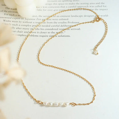 [Gaonasi]Fleur Freshwater Pearl Gold Necklace