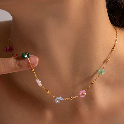 [Gaonasi]Azalea Floral Gold Necklace