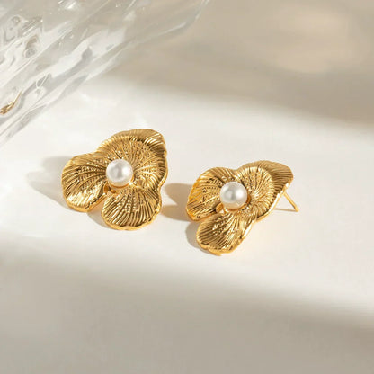 [Gaonasi]Klara Floral Pearl Earrings