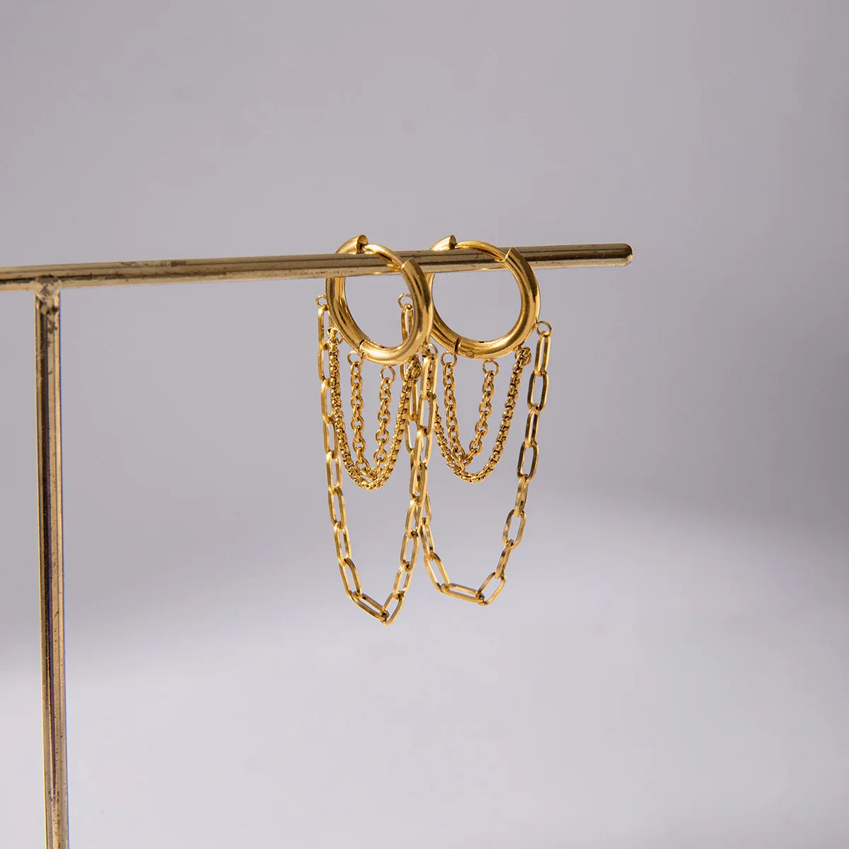 [Gaonasi]Alaina Link Chain Hoops