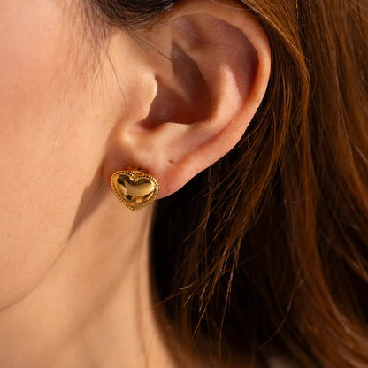 [Gaonasi]Ruth Heart Gold Earrings