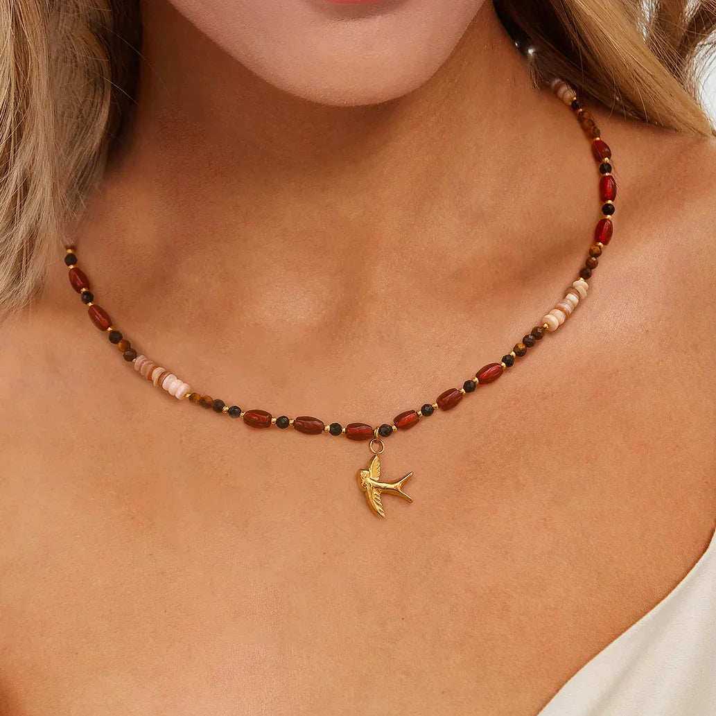 [Gaonasi]Sierra Tiger Eye Beads Necklace