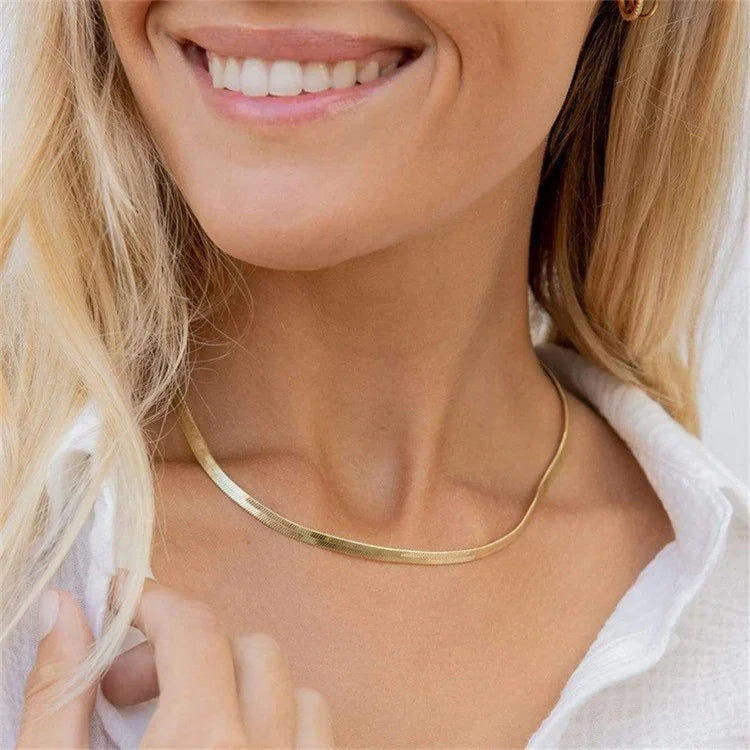 [Gaonasi]Elizabeth Gold Herringbone Necklace