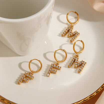 [Gaonasi]Wilhemina Initial Letter Earrings