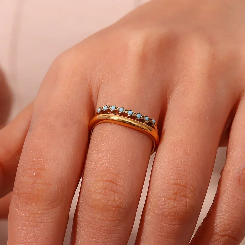 [Gaonasi]Adeline Diamond Simulant Gold Ring