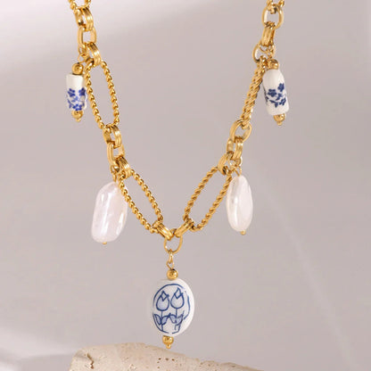[Gaonasi]Cerulean Freshwater Pearl Necklace