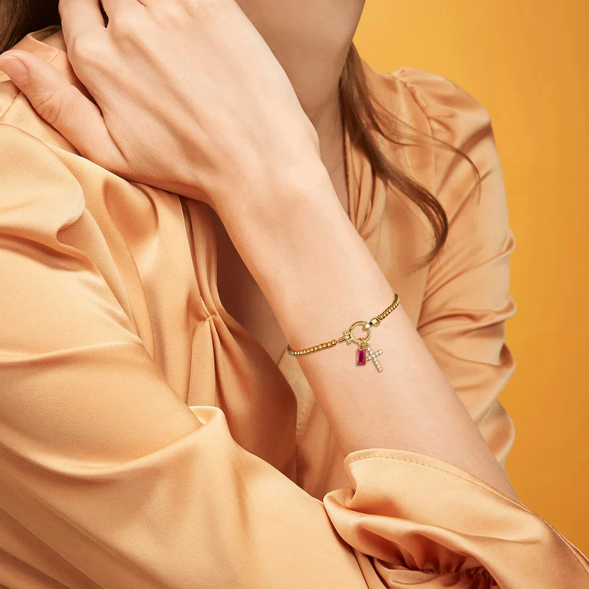 [Gaonasi]Amalia Birthstone Cross Bracelet