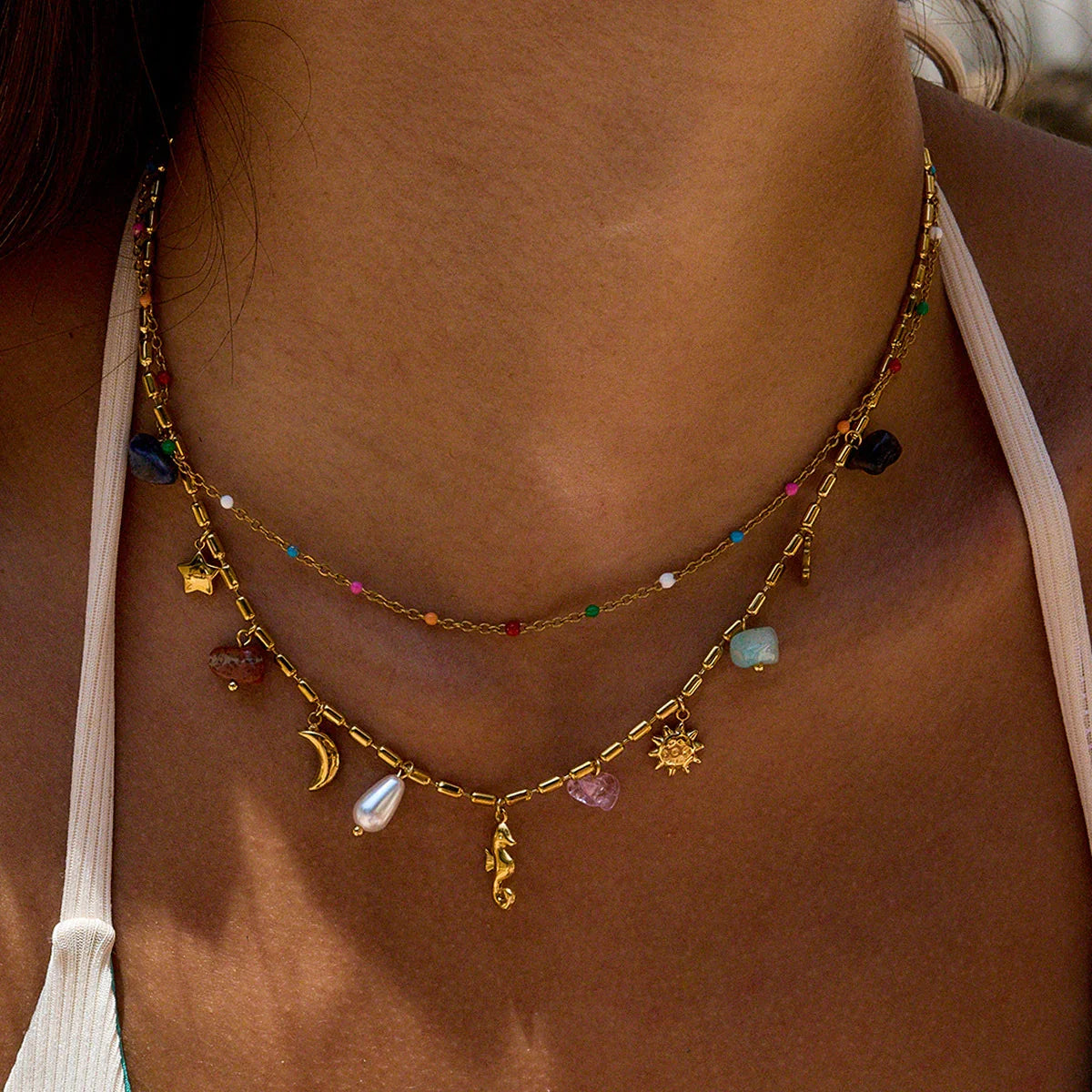 [Gaonasi]Cambria Coastal Charm Layered Necklace