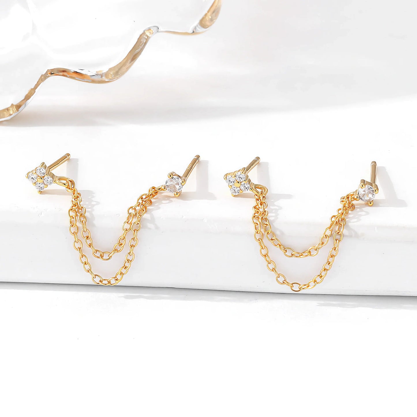 [Gaonasi]Kendall Diamond Chain Stud