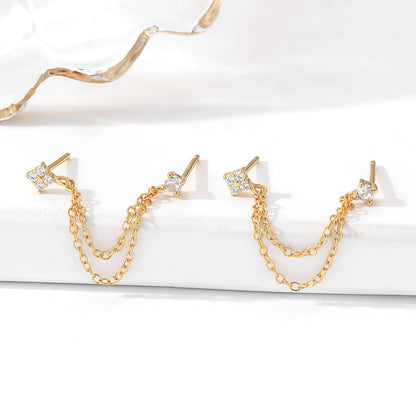 [Gaonasi]Kendall Diamond Chain Stud