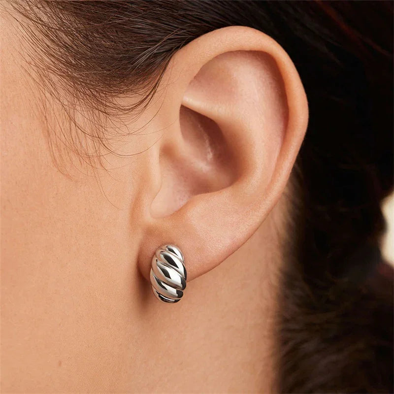[Gaonasi]Croissant Huggie Earrings