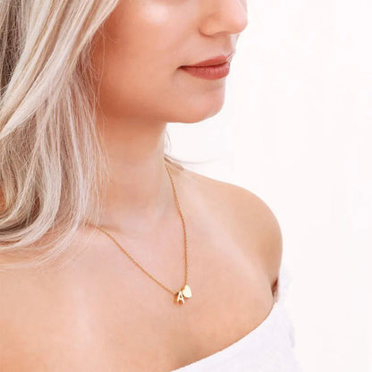 [Gaonasi]Ria Initial Letter Gold Necklace