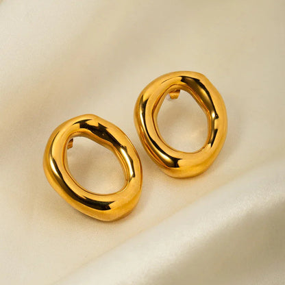 [Gaonasi]Raquel Open Oval Earrings