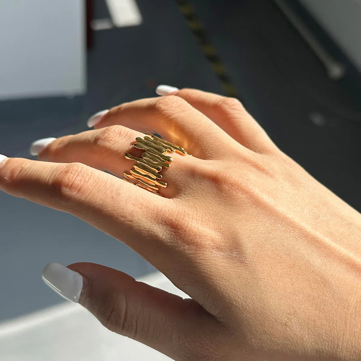 [Gaonasi]Zoella Abstract Gold Ring