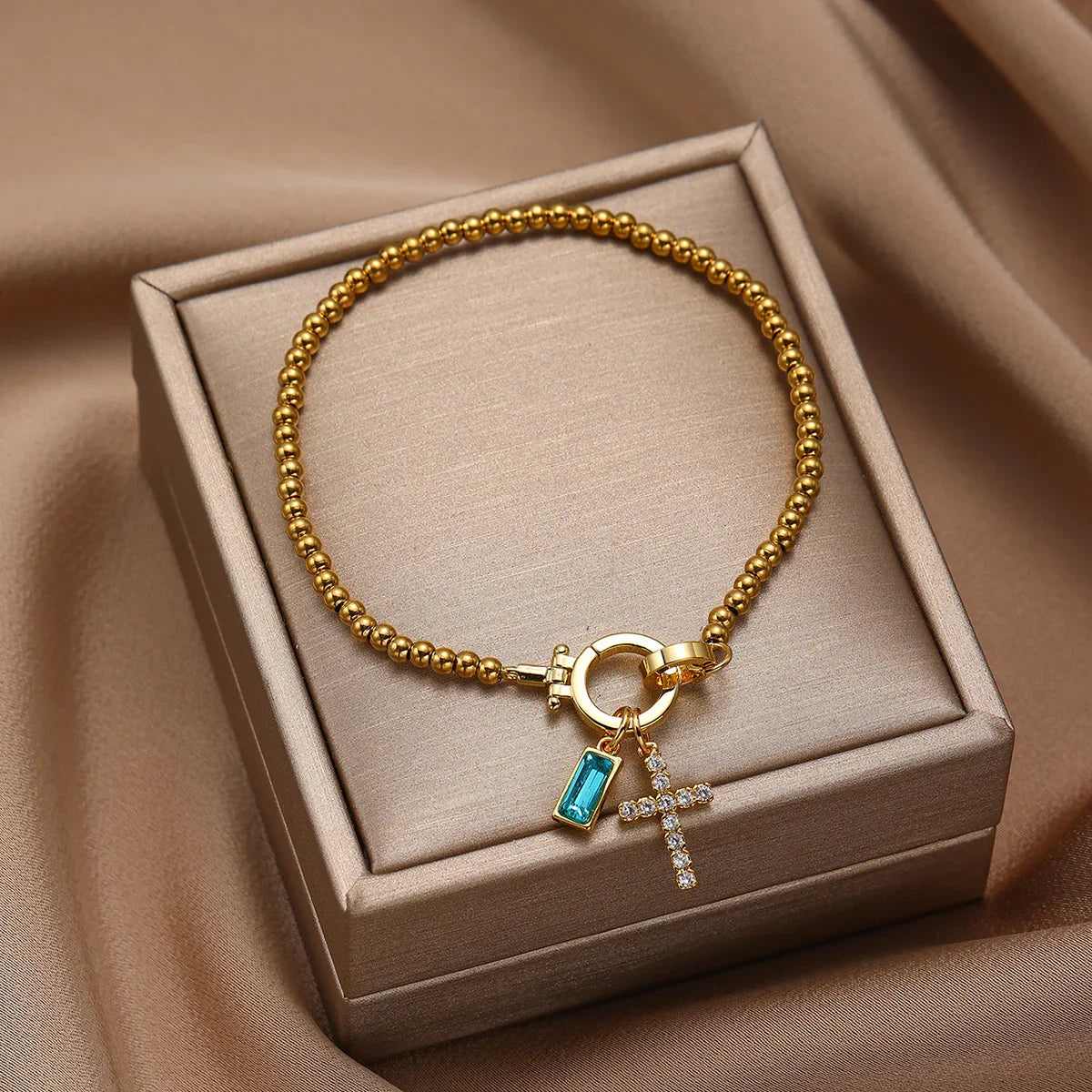 [Gaonasi]Amalia Birthstone Cross Bracelet