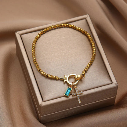[Gaonasi]Amalia Birthstone Cross Bracelet