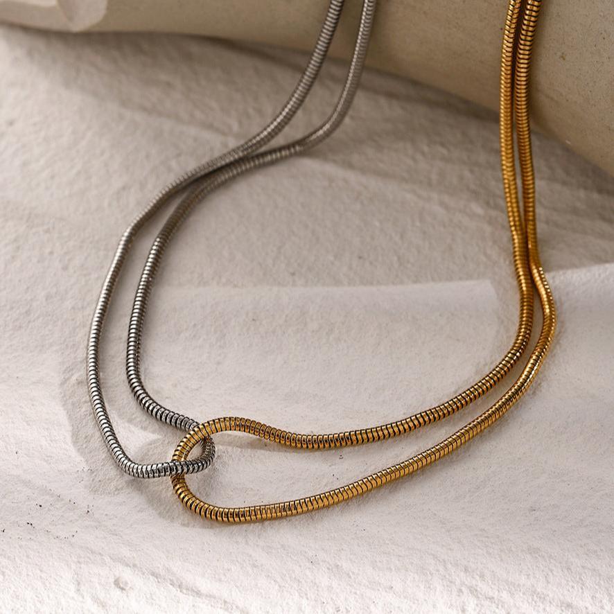 [Gaonasi]Talia Two Tone Necklace