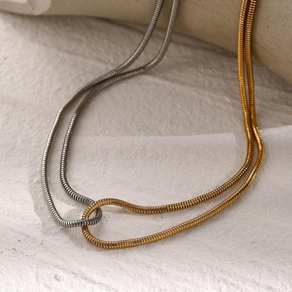 [Gaonasi]Talia Two Tone Necklace