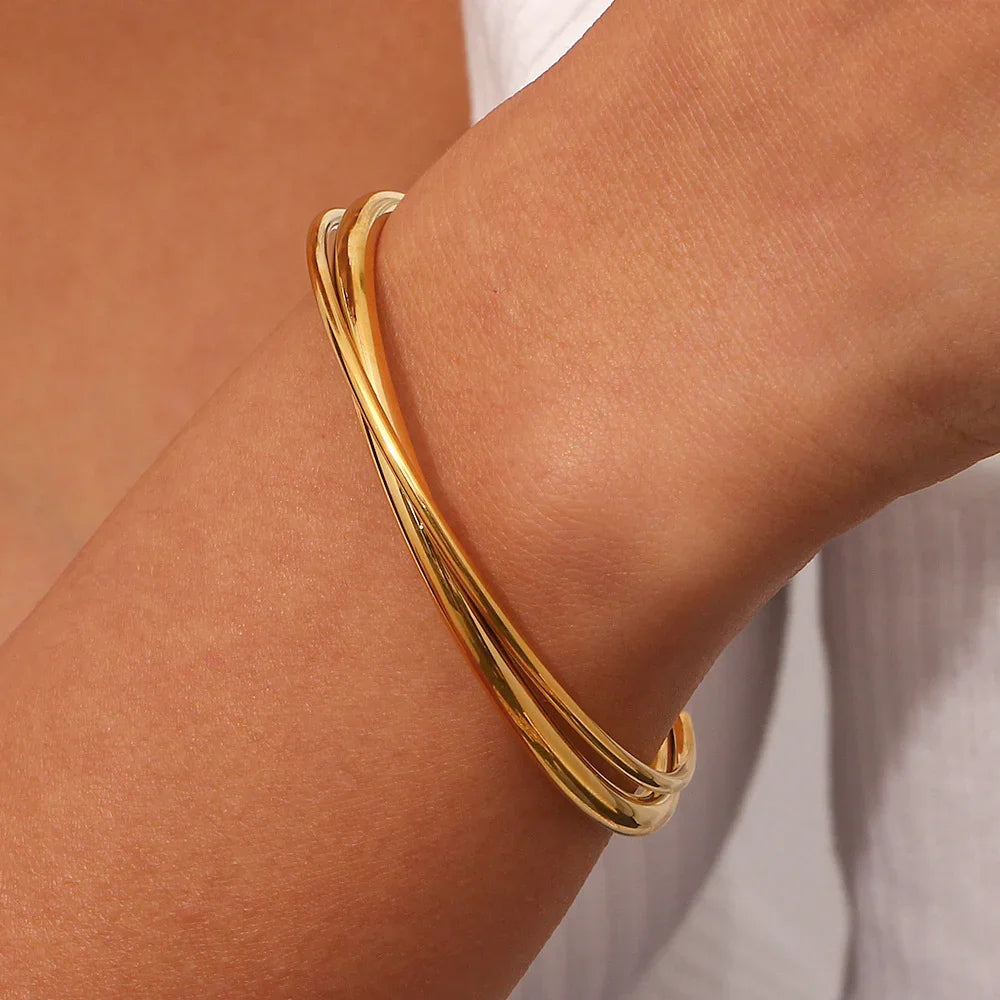 [Gaonasi]Rianne Layered Gold Bangle