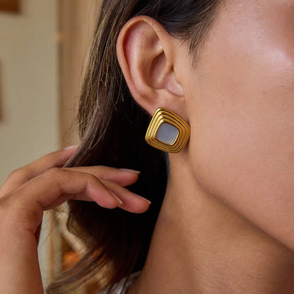 [Gaonasi]Sylvie Geometric Gold Earrings