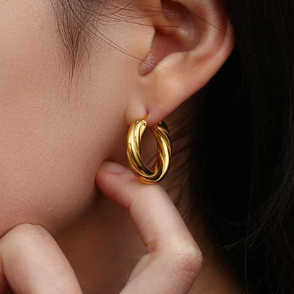 [Gaonasi]Denisse Twisted Hoop Earrings