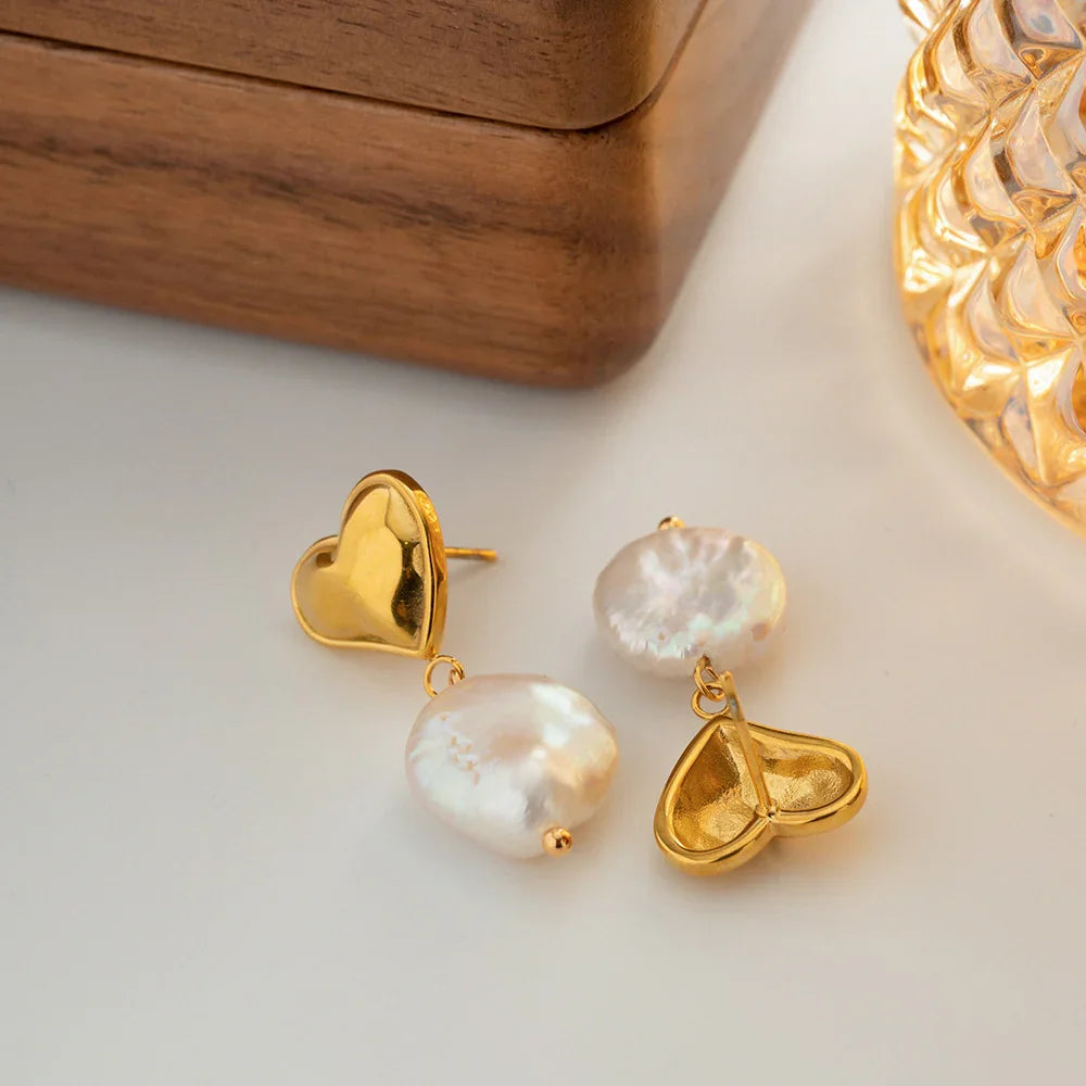 [Gaonasi]Blanche Freshwater Pearl Earrings