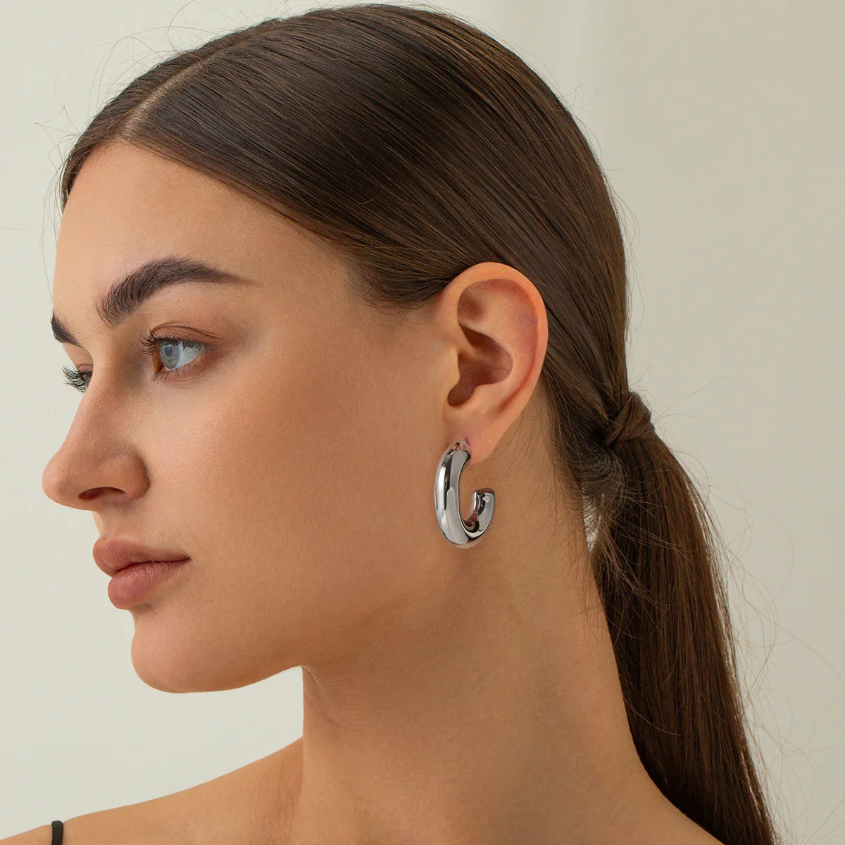 [Gaonasi]Alera Silver Hoops