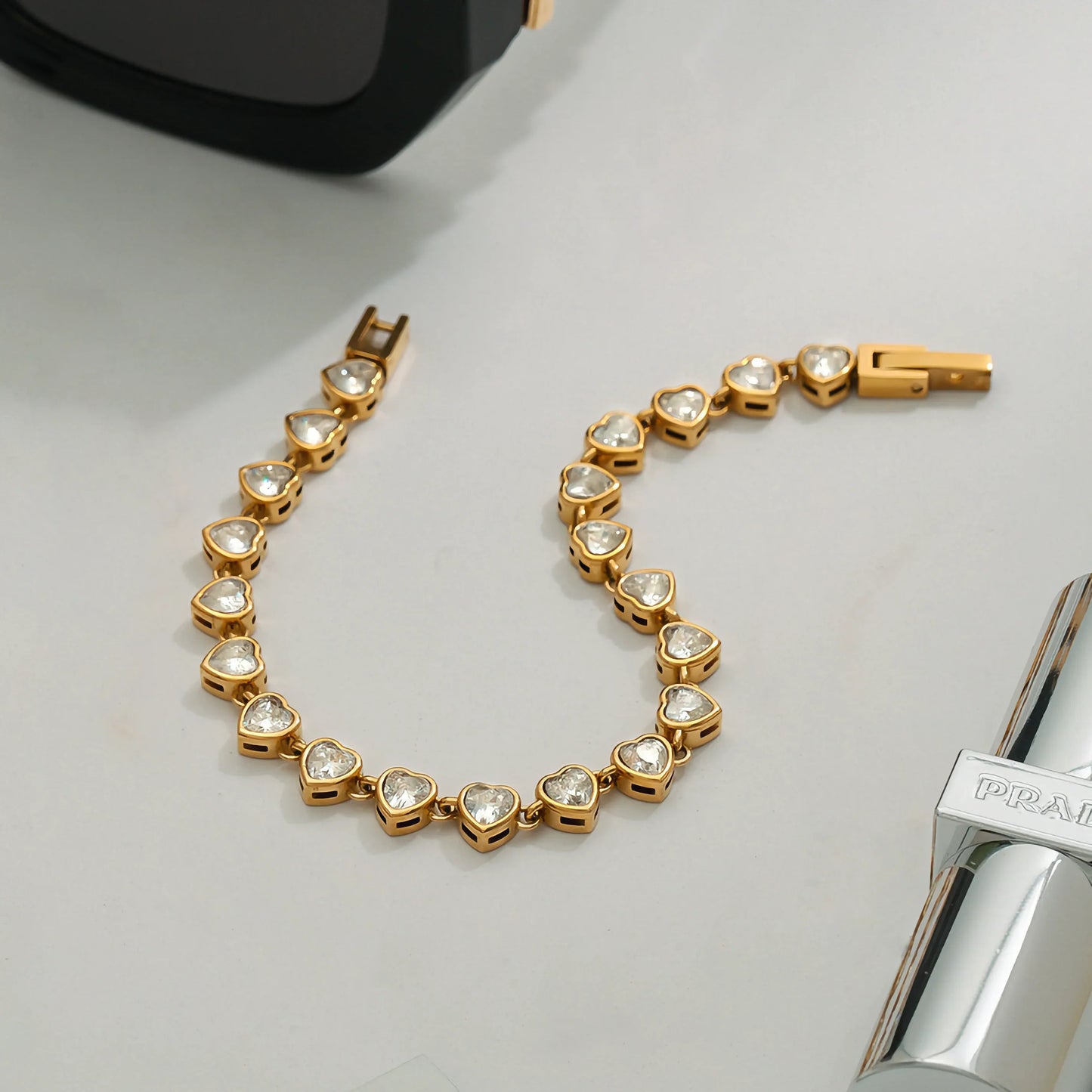 [Gaonasi]Romani Heart Shaped Tennis Bracelet