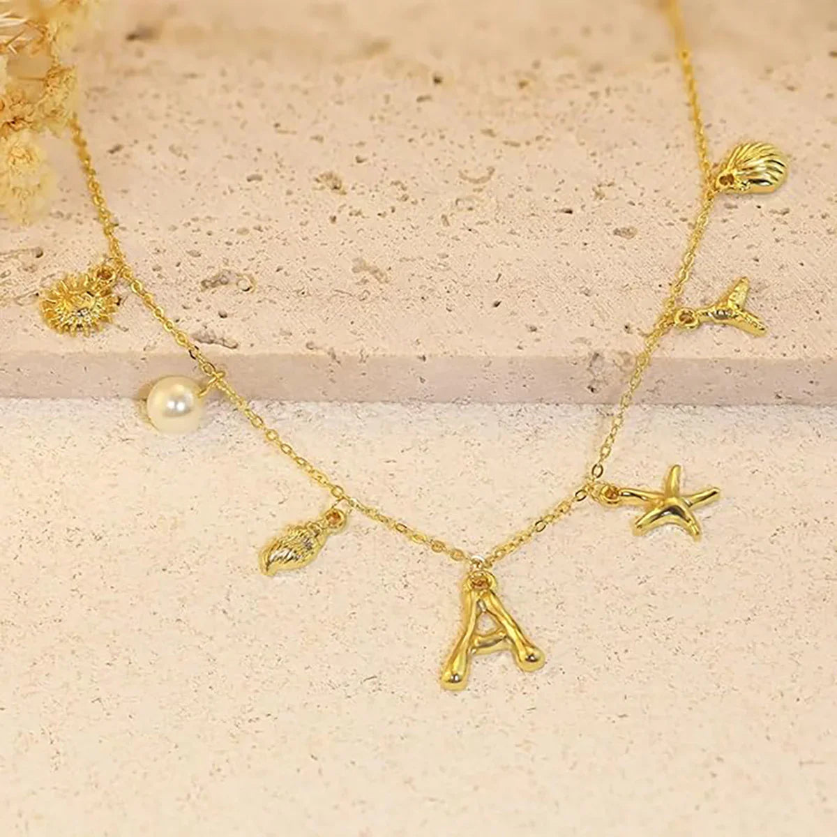 [Gaonasi]Avaria Ocean Initial Necklace