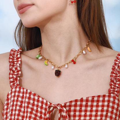 [Gaonasi]Michelle Fruit Charm Gold Necklace